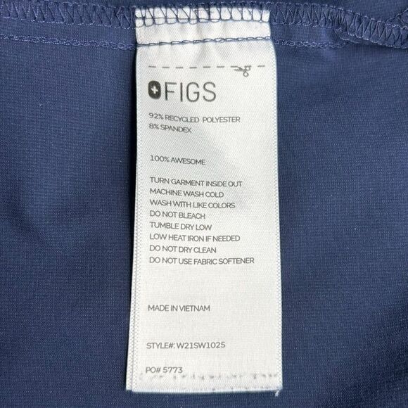 FIGS Catarina One-Pocket Scrub Top Navy Blue Size Large Technical Collection - Picture 6 of 6